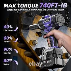 1000N. M(740ft-lbs) Cordless Impact Wrench 1/2 21V High Torque Power Impact Gun