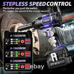 1000N. M(740ft-lbs) Cordless Impact Wrench 1/2 21V High Torque Power Impact Gun