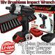 18v Brushless Cordless Impact Wrench Gun 1/2 With 2 Lithium Batteries & Sockets