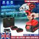 1/2 520nm Heavy Duty Cordless Impact Wrench Driver Rattle Nut Gun With2 Battery