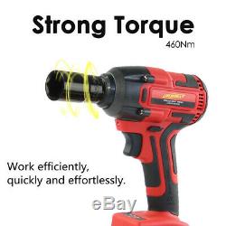 1/2 Cordless Electric Impact Wrench Brushless Gun Tool Fast Charger 6Ah Li-ion