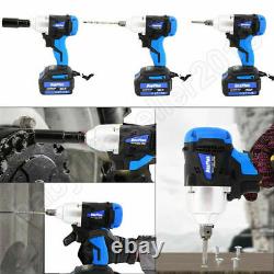 1/2 Cordless Impact Wrench LED Ratchet Rattle Nut Gun with Sockets & Drills Set
