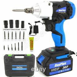 1/2 Cordless Impact Wrench LED Ratchet Rattle Nut Gun with Sockets & Drills Set