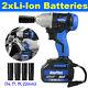 1/2 Drive Cordless Impact Wrench Ratchet Rattle Nut Gun With 2 Li-ion Batteries