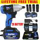 1/2'' Electric Impact Wrench Cordless Brushless Gun 2 Batteries Driver Tool Led