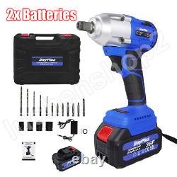 21V Battery Cordless Impact Wrench 1/2 Driver 520Nm Ratchet Rattle Nut Gun AAA