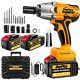 21v Cordless Electric Impact Wrench Drill Gun Ratchet Driver Led Worklight 800nm