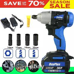 21V Cordless Impact Wrench 1/2 Driver Ratchet Rattle Nut Gun Battery Charger