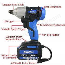 21V Cordless Impact Wrench Driver 420Nm Electric Rattle Nut Gun 1/2with Battery