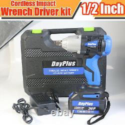 21V Electric Cordless Impact Wrench Gun Driver Tool 1/2 Ratchet Drive / Battery