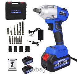 21V Electric Impact Wrench Driver Cordless Drill Bits Nut Gun with 1/2 Battery