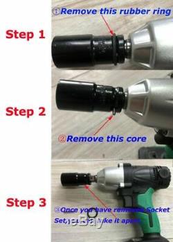 21v Cordless Li-Ion 1/2 Impact Wrench Drive Ratchet Rattle Nut Gun Socket +Case