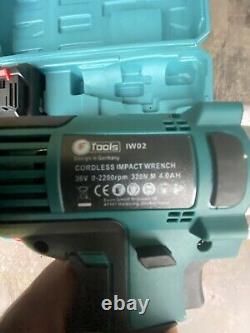 36v cordless impact wrench 1/2 2x Lithium Batteries 1x Charger Impact Gun