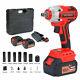 400nm Cordless Impact Wrench 1/2 Brushless Drive Drill Nut Gun 2 Lithium Battery