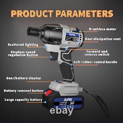 420Nm 1/2 Cordless Electric Impact Wrench Drill Gun Ratchet Driver with Battery