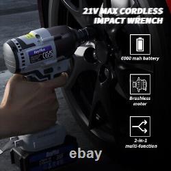 420Nm 1/2 Cordless Electric Impact Wrench Drill Gun Ratchet Driver with Battery