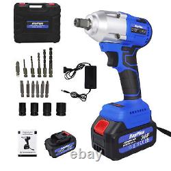 420Nm 1/2 Cordless Electric Impact Wrench Gun Driver & 4 Socket Tool with Battery