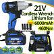 420nm Electric Cordless Impact Wrench Gun Driver Tool 6.0a Battery + Case +led