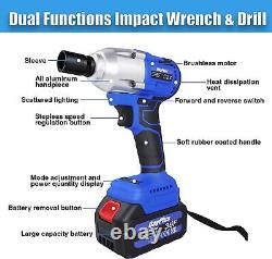 420Nm Electric Cordless Impact Wrench Gun Driver Tool Ratchet Sockets or Battery