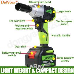 460Nm 2Battery Impact Drive Electric Cordless Wrench Ratchet Rattle Nut Gun Tool