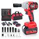520nm Cordless Impact Wrench 1/2 Ratchet Rattle Gun Power Driver With 2 Battery