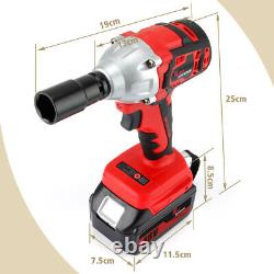 520Nm Cordless Impact Wrench 1/2 Ratchet Rattle Gun Power Driver With 2 Battery