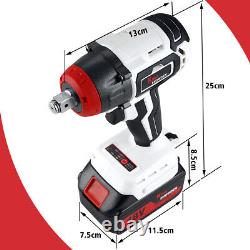 550Nm Electric Impact Wrench 1/2 Brushless Driver Combo Rattle Nut Gun 2 Battery