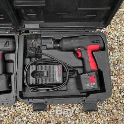 A Pair Of Snap On Cordless Impact Wrench Guns, 18v & 14.4v. With Cases, Chargers
