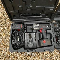 A Pair Of Snap On Cordless Impact Wrench Guns, 18v & 14.4v. With Cases, Chargers