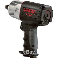 Aircat 1150 1/2 Drive Twin Hammer Impact Wrench Gun 1295 Ft/lbs Torque