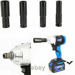 Cordless Electric Impact Wrench Gun 1/2'' Driver Drill with 6Ah Battery 420 Nm 21V