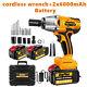 Cordless Electric Impact Wrench Gun 1/2'' High Power Driver With 2x Li-ion Battery