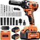 Cordless Impact Wrench 1/2 21v 4.0ah 380nm Power Impact Gun With 2pcs Battery