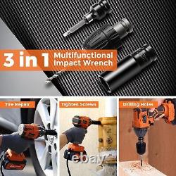 Cordless Impact Wrench 1/2 21V 4.0Ah 380Nm Power Impact Gun with 2pcs Battery