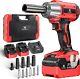 Cordless Impact Wrench 1/2 480ft-lbs(650nm) Brushless 1/2 Impact Gun With 2x 4.0