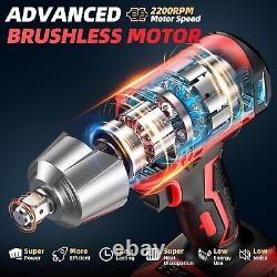 Cordless Impact Wrench 1/2 480Ft-lbs(650Nm) Brushless 1/2 Impact Gun with 2x 4.0