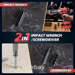 Cordless Impact Wrench 1/2 480Ft-lbs(650Nm) Brushless 1/2 Impact Gun with 2x 4.0