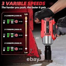 Cordless Impact Wrench 1/2 480Ft-lbs(650Nm) Brushless 1/2 Impact Gun with 2x 4.0