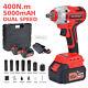 Cordless Impact Wrench 1/2 Brushless Drive Ratchet Nut Gun With 2 Li-ion Battery