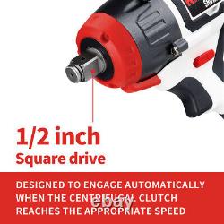 Cordless Impact Wrench 1/2 Driver Ratchet Rattle Nut Gun Battery Automatic Tool