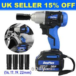 Cordless Impact Wrench 1/2 Impact Driver Ratchet Rattle Nut Gun 6.0A Battery
