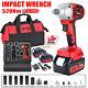 Cordless Impact Wrench 1/2 Impact Driver Ratchet Rattle Nut Gun Set With2battery