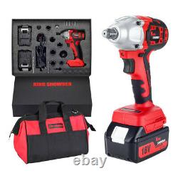 Cordless Impact Wrench 1/2 Impact Driver Ratchet Rattle Nut Gun Set With2Battery