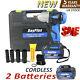 Cordless Impact Wrench & 2 Batteries Driver 460nm Electric Rattle Nut Gun 1/2