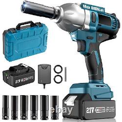 Cordless Impact Wrench, 800N. M, 1/2 Inch, 2PCS 4.0Ah Battery, 3300RPM Impact Gun