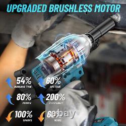 Cordless Impact Wrench, 800N. M, 1/2 Inch, 2PCS 4.0Ah Battery, 3300RPM Impact Gun