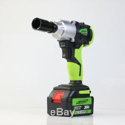 Cordless Impact Wrench Gun 1/2 Drive Reversible 1 Battery Fast Charger 460Nm