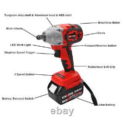 Cordless Impact Wrench Set 1/2 Driver Ratchet Rattle Nut Gun 580Nm with2 Battery