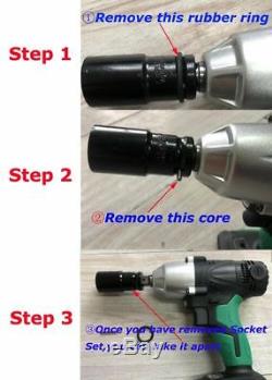 DEWORX 21V Cordless Impact Wrench Gun 1/2 Drive Reversible +Case +2 Batteries