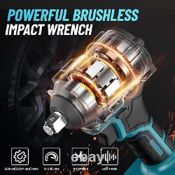 Electric 350Nm Impact Wrench 1/2inch Cordless Brushless Impact Gun for Car Home